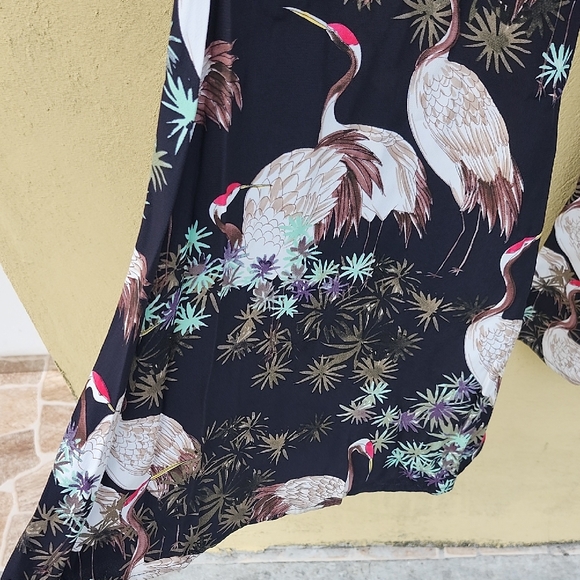 Elegant Black Floral Women's Flare Pants - Picture 7 of 10